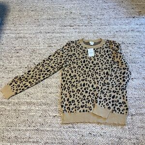 Crewcuts Tan and Black Leopard Sweater